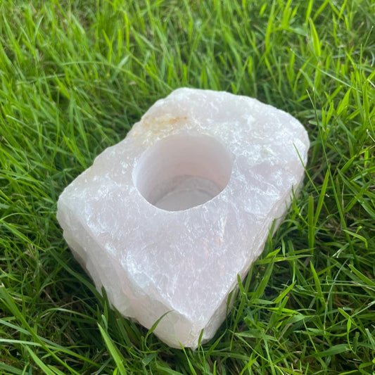 Rose Quartz Candle Holder - Grade B