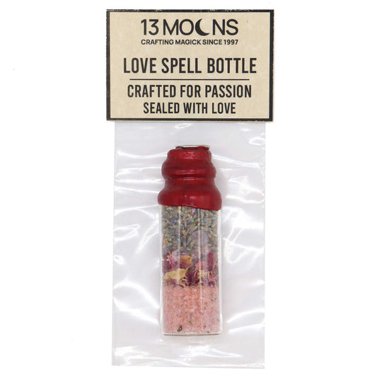 Love Spell Bottle Layered with Herbs and Gemstones