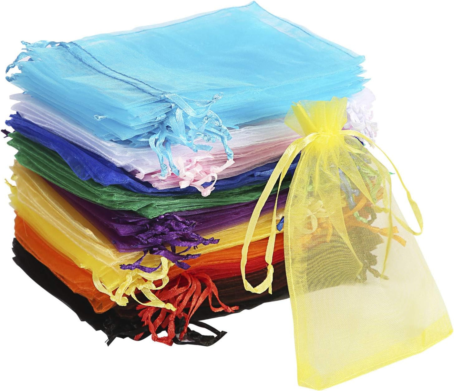 Assorted Colors of Organza Drawstring Bags