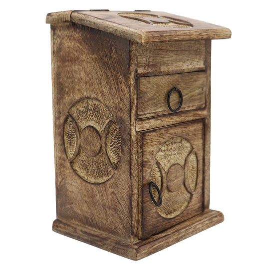 Triple Moon Herb Chest for Witchcraft Supplies