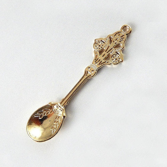 Brass-Toned Salt Spoon - 13 Moons