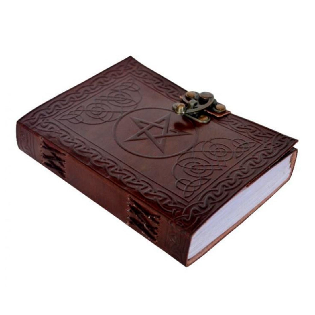 Handmade Celtic Pentagram Leather Journal