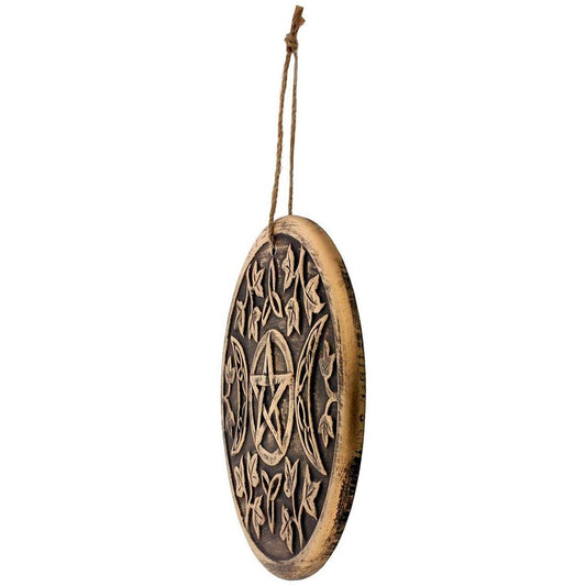 Celtic Pentacle Triple Moon Plaque - 13 Moons