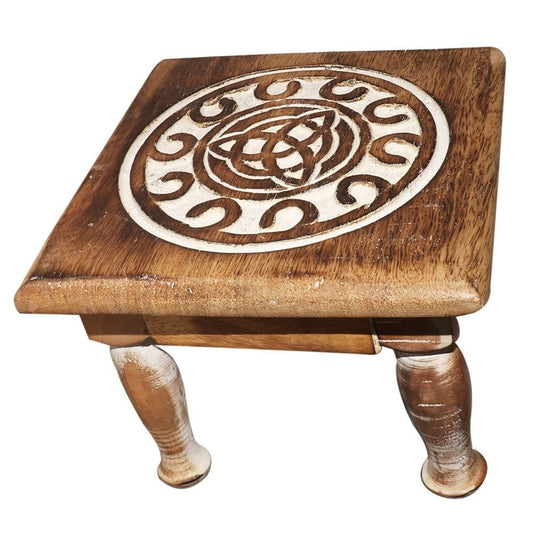 Celtic Triquetra Wooden Altar Table - 13 Moons