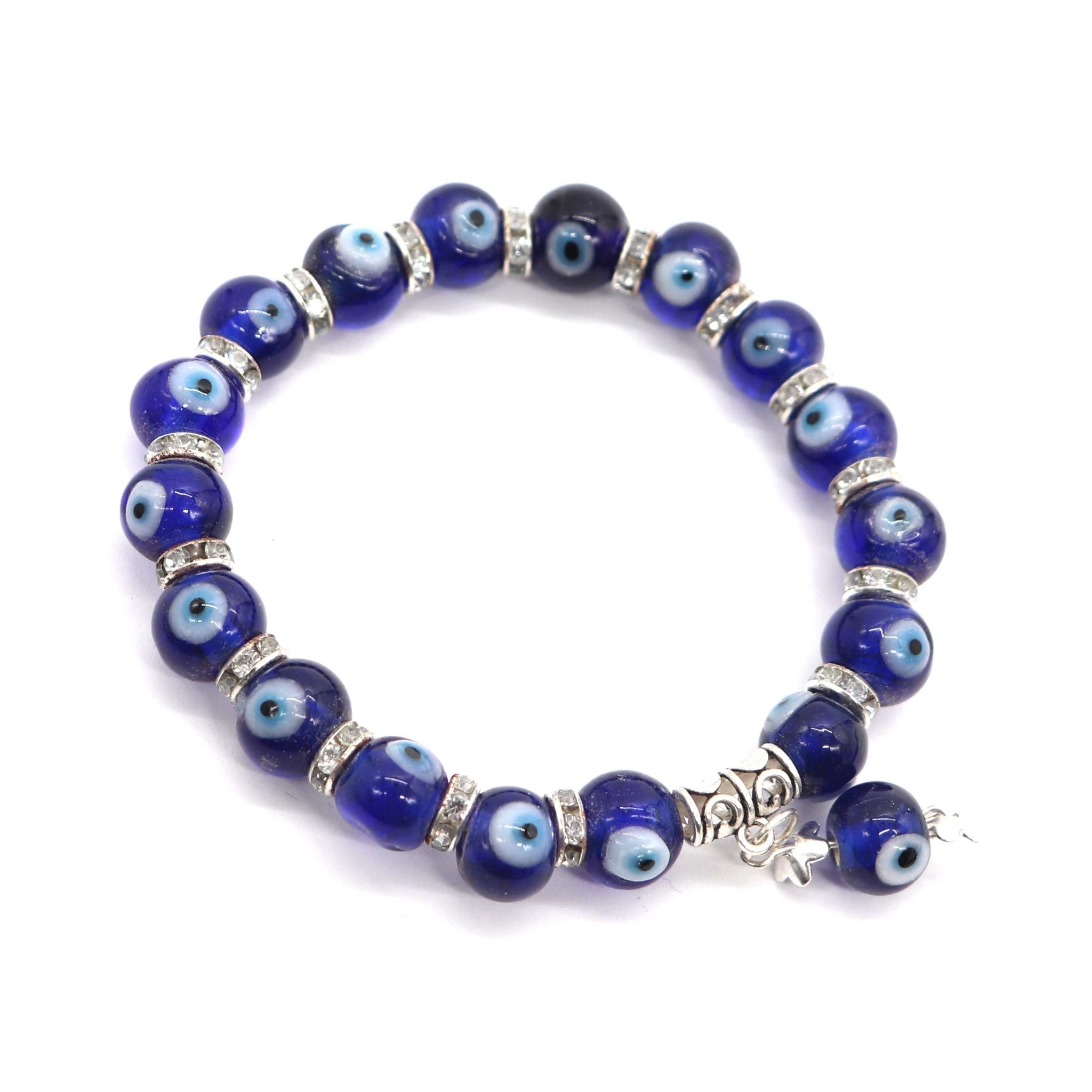 Authentic Blue Bead Evil Eye Bracelet With Cute Silver Colored Chain - Evil  Eyes India