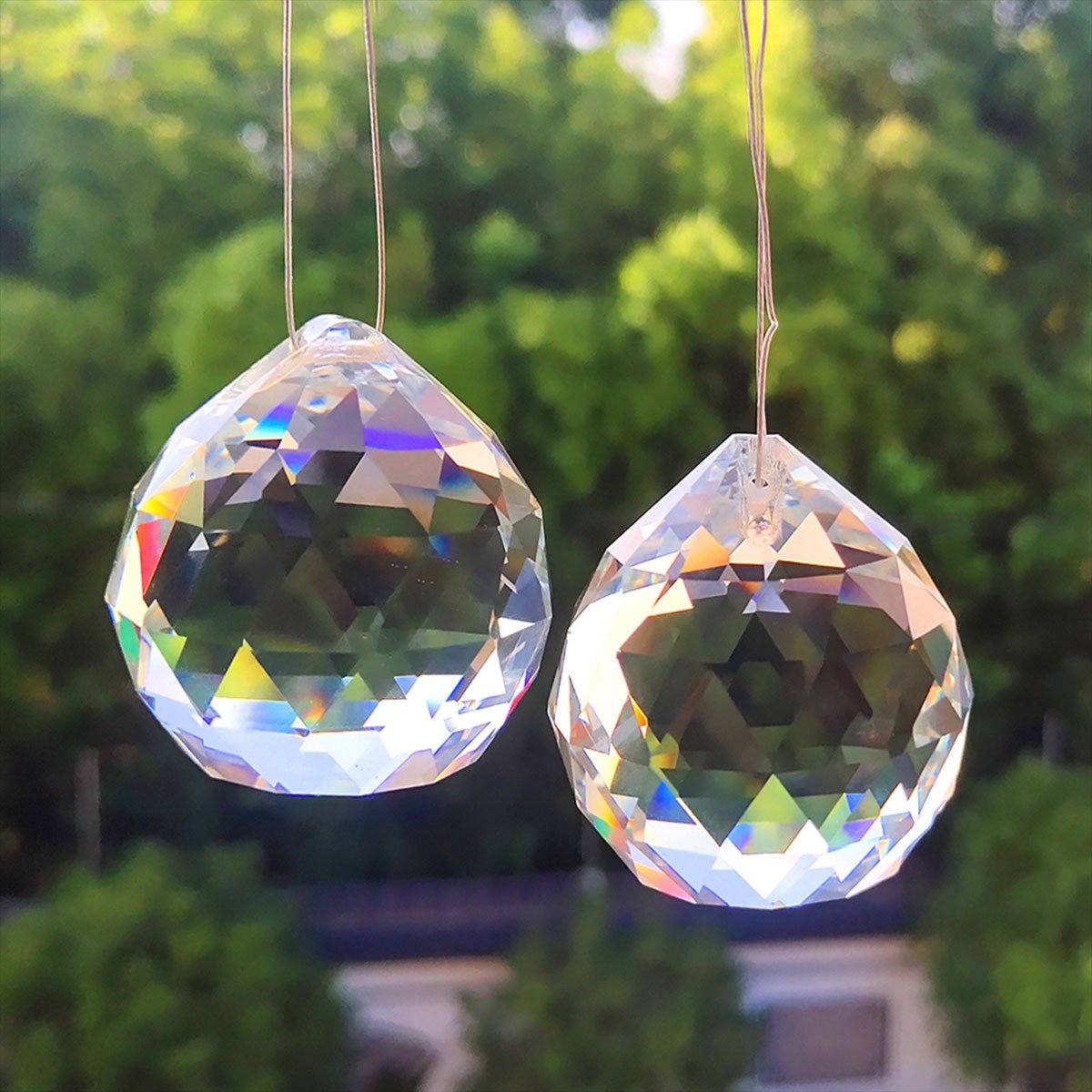 Faceted Crystal Ball, Aurora Borealis - 13 Moons