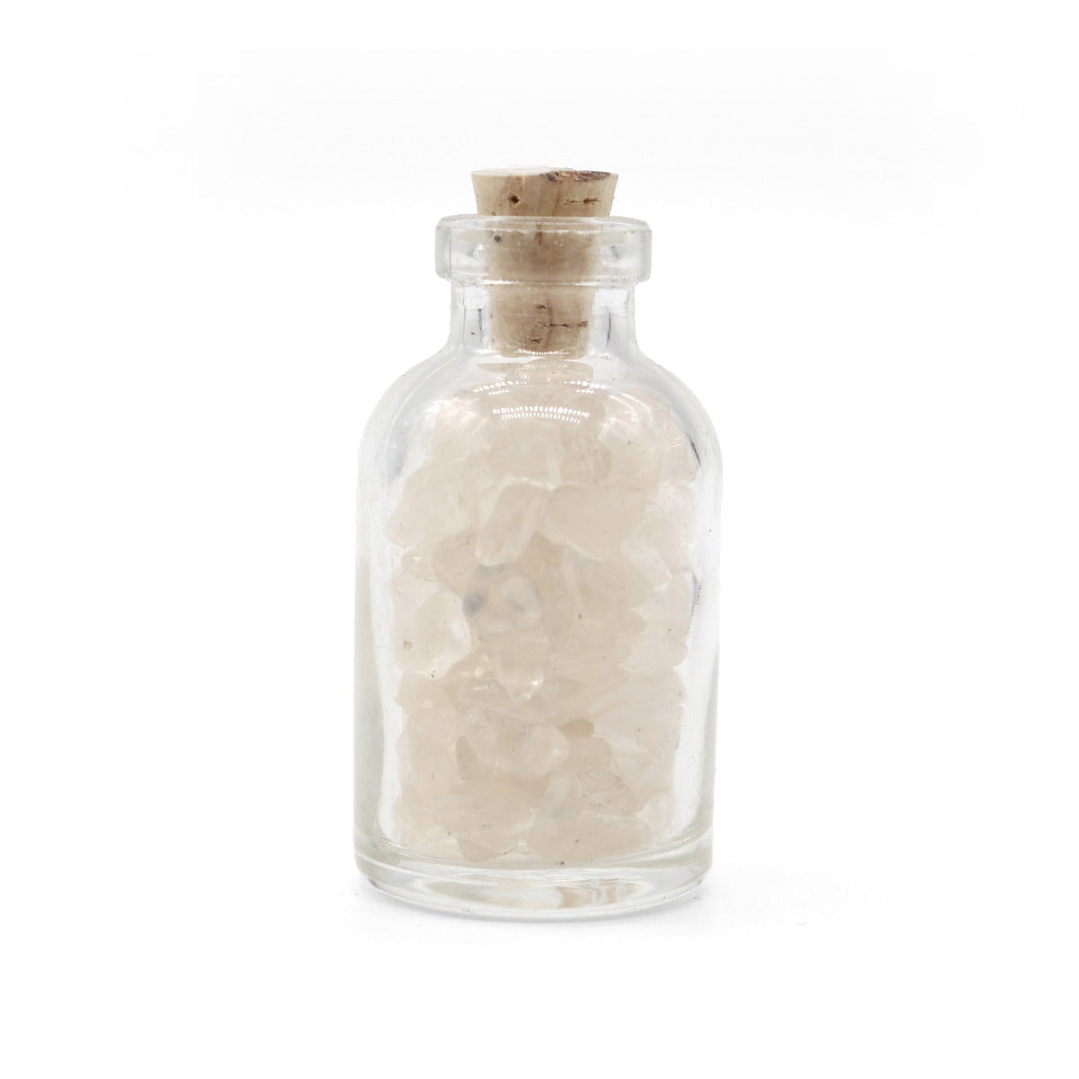 Clear Quartz Chips in Glass Bottle 0706 Gemstone Factory