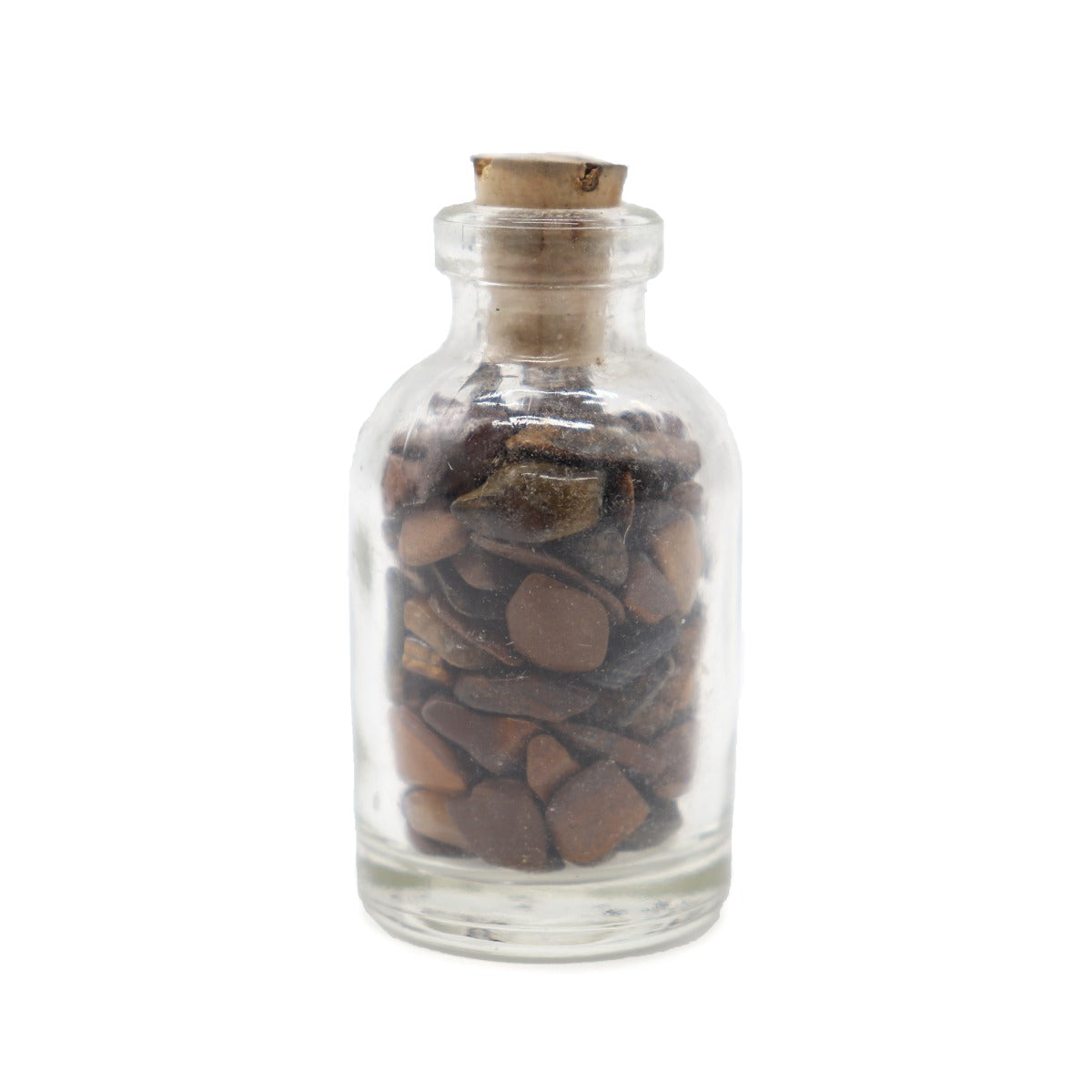 Tigers Eye Chips in Glass Bottle 0706 Gemstone Factory