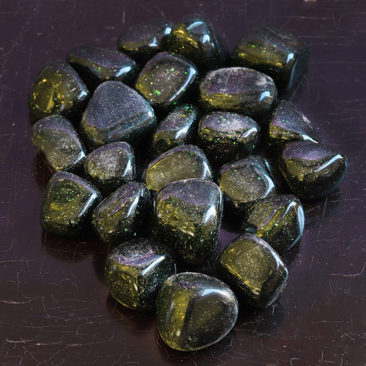 Goldstone, Green Tumbled Stone - 13 Moons