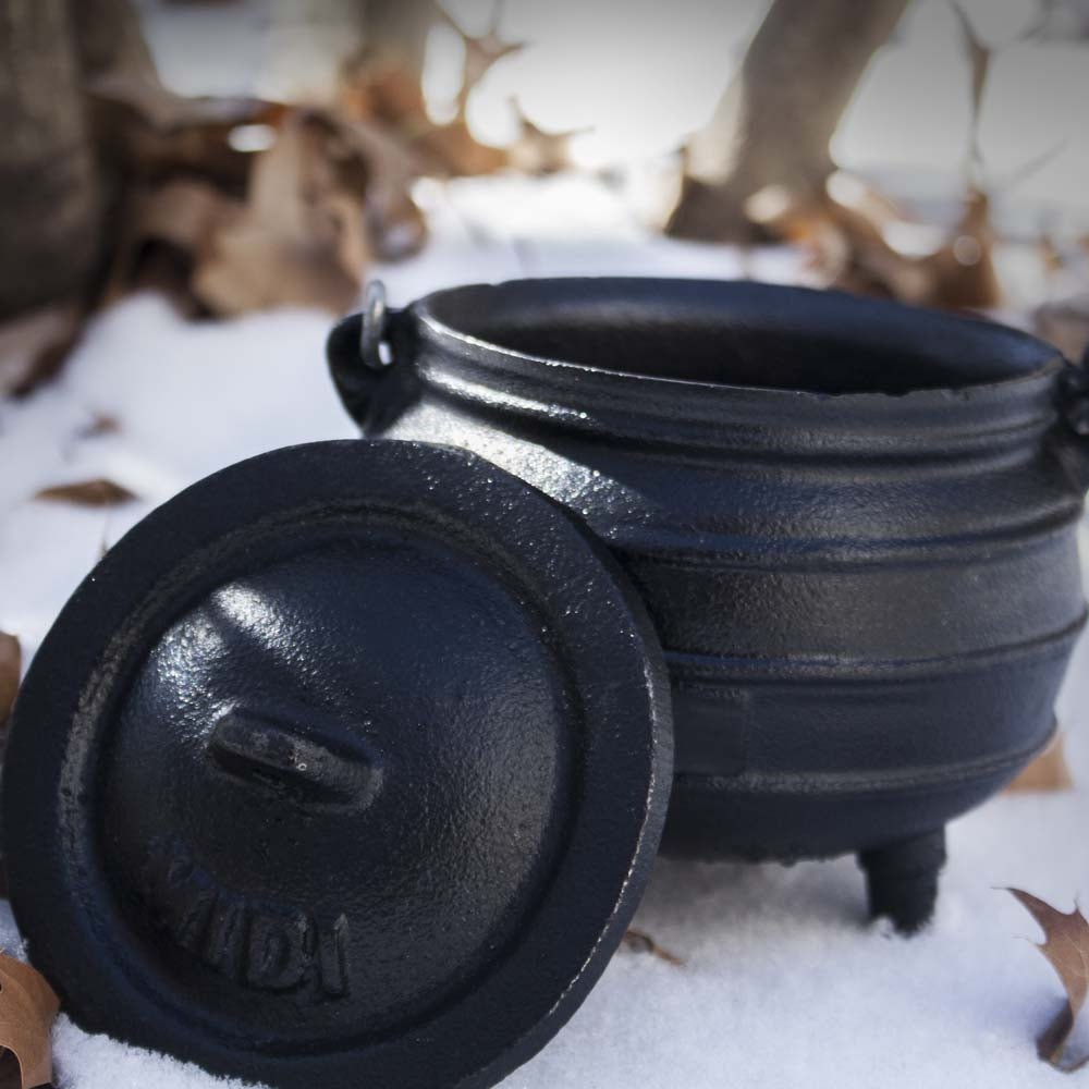 African Potjie Cauldron Pot - Cast Iron Pre-Seasoned Potjie