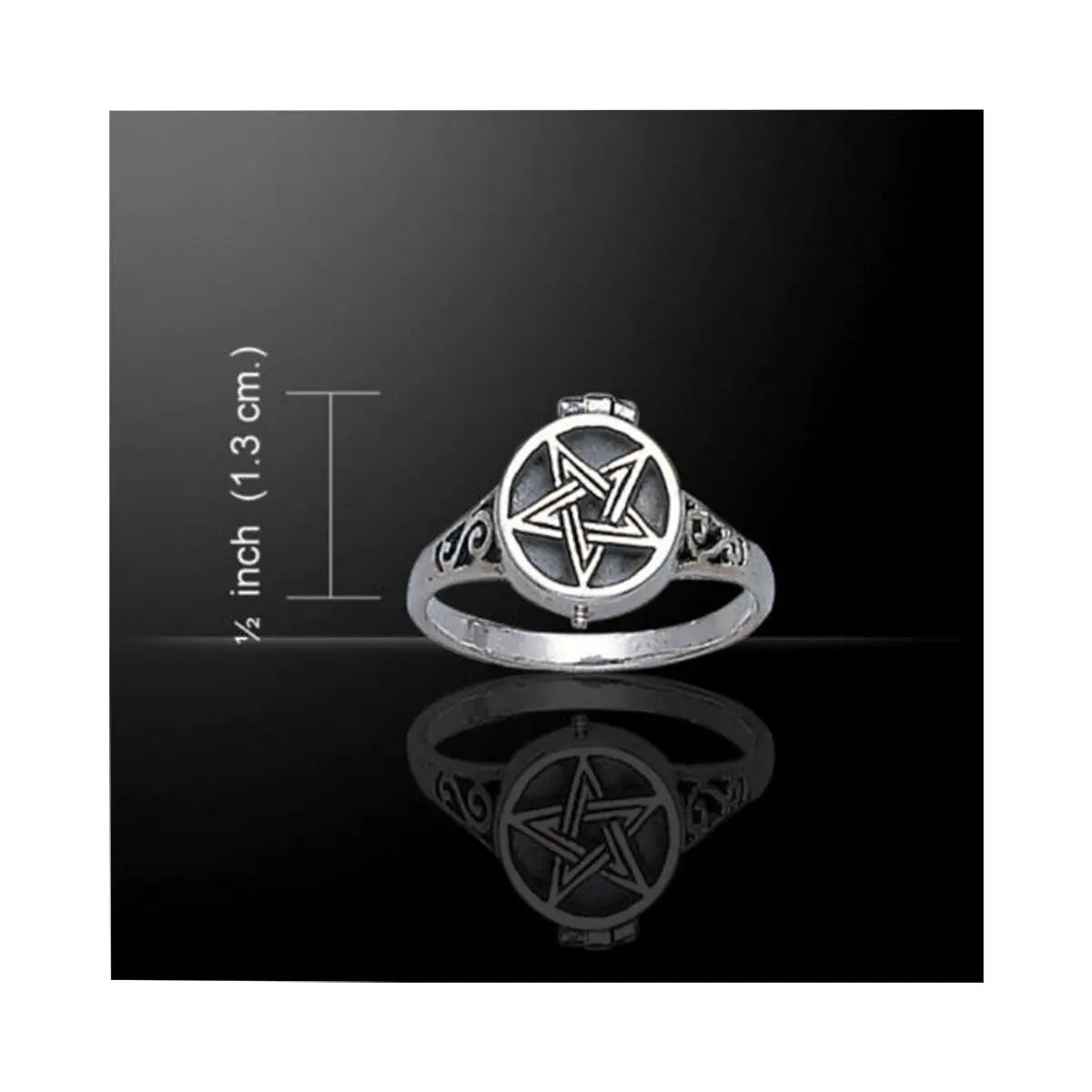 Sterling Silver Pentacle Poison Ring