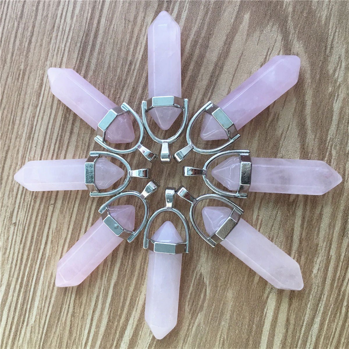 Rose Quartz Double Point Pendant - 13 Moons