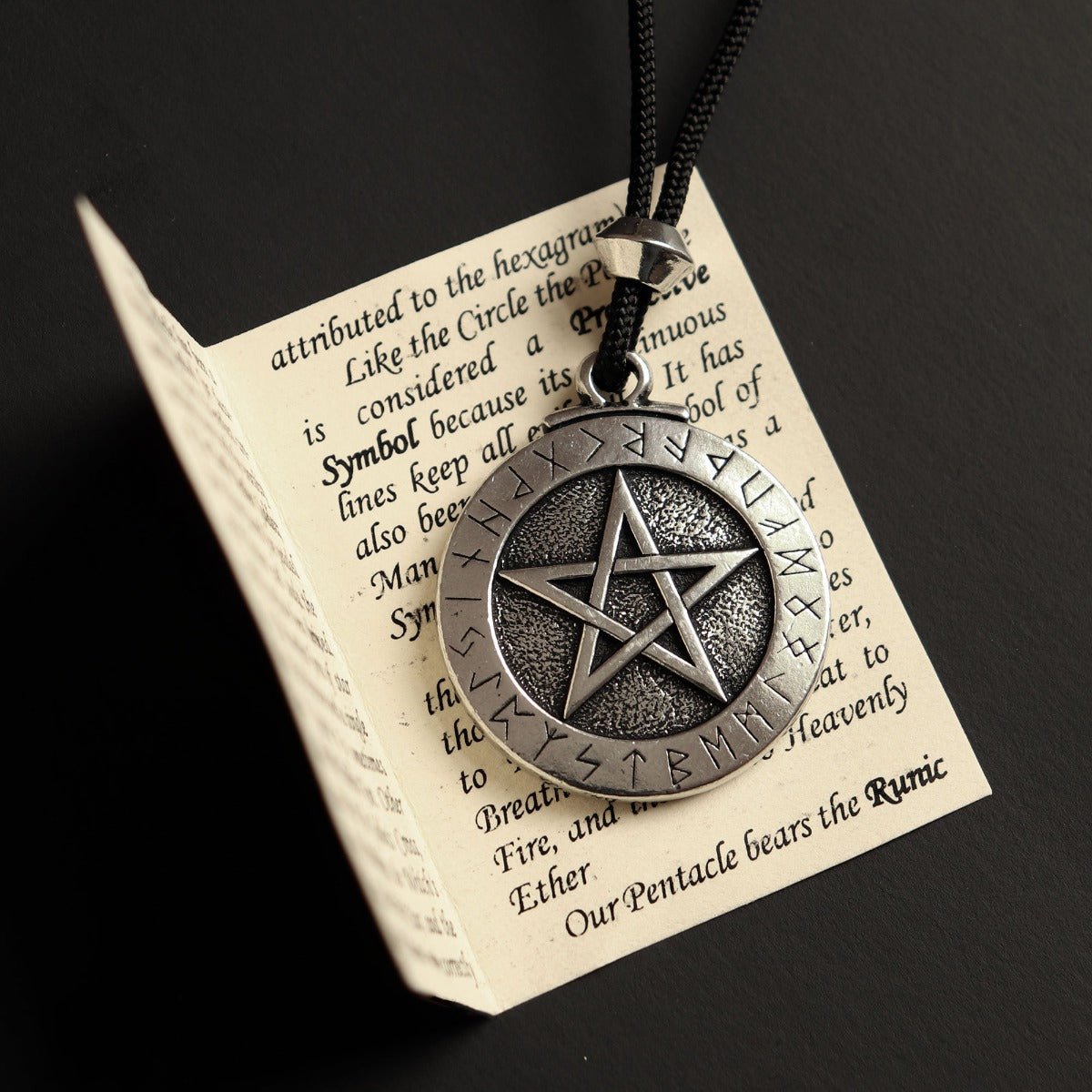 Runic Pentacle Pendant, Large - 13 Moons