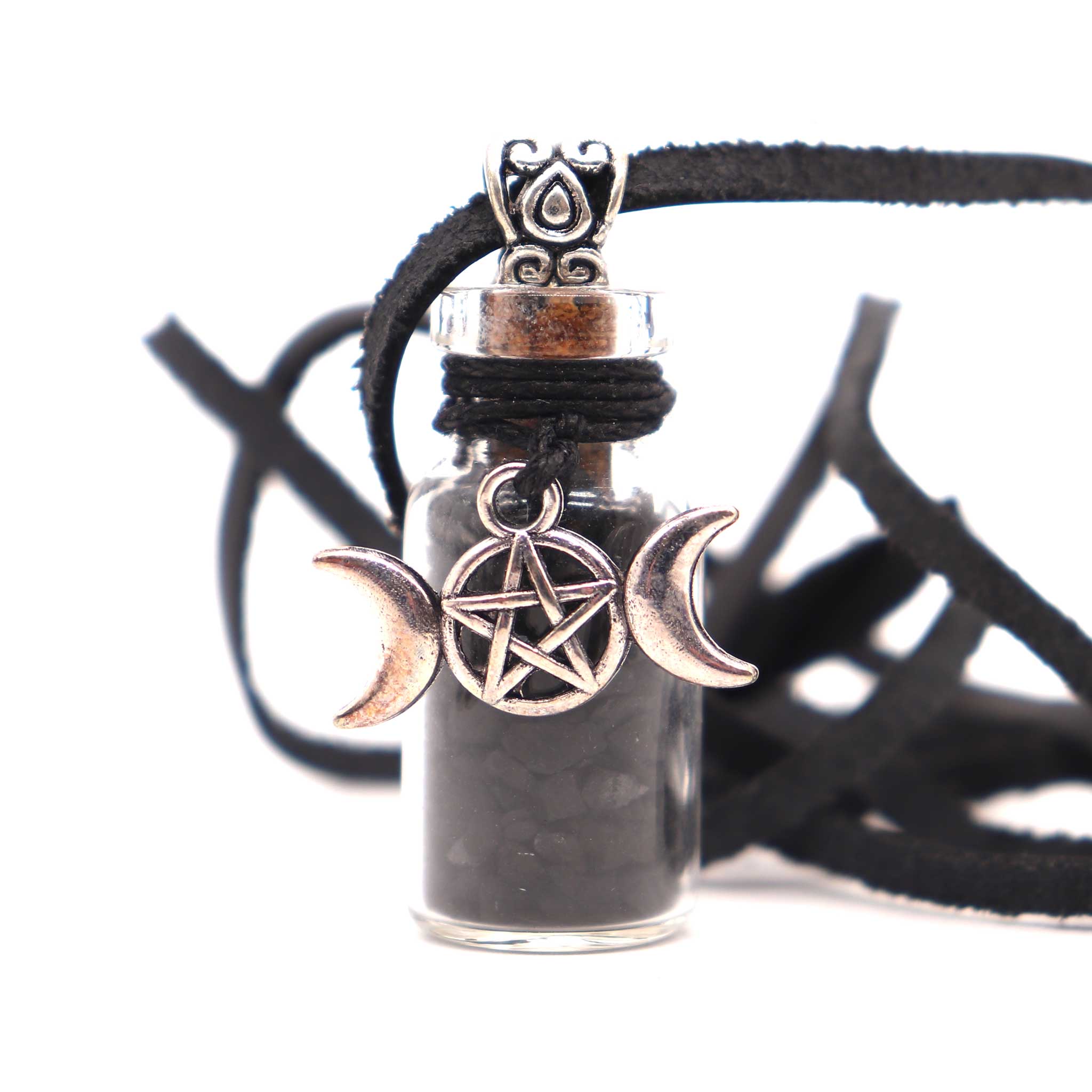 Witch Charms with Broom, Pagan Charm Set, Witchcraft, Pentacle, Triple Moon